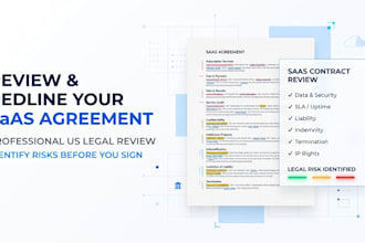 review and redline your saas agreement as a licensed US attorney