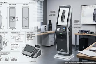 design 3d self service kiosks and pos machines ready for manufacturing