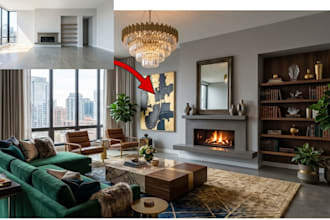 do realistic virtual property staging for vacant real estate home staging 24hrs