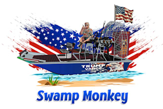 draw your boat into vector cartoon art illustration