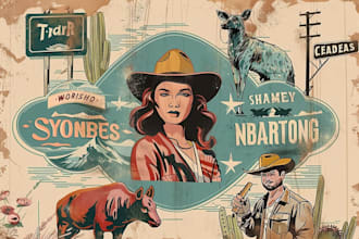 draw a unique illustration in a vintage style