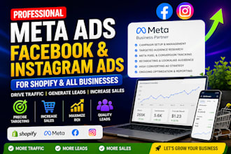 setup meta ads, facebook ads instagram ads, shopify ads, businesses, leads sales