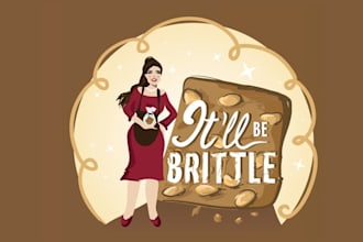 design mascot peanut brittle character candy logo