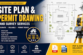 create tx ca fl ga oh site plan land survey and ontario for permit drawing