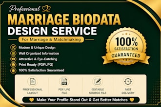 create an elegant and attractive marriage biodata design