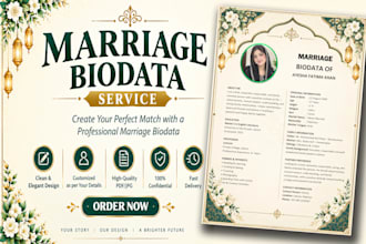 create an elegant and attractive marriage biodata design