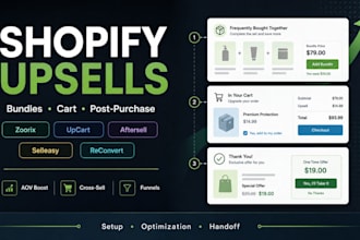 setup zoorix upcart aftersell selleasy reconvert shopify upsells