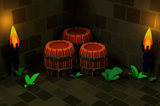 create a low poly 3d game prop in blender