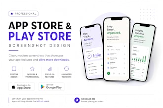 design screenshots for both the app store and google play
