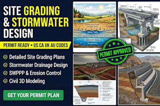 design site grading plan and stormwater drainage layout for permit