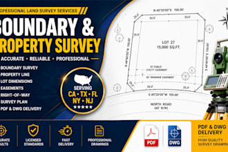 draft california texas florida boundary property survey plan