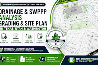 design grading plan, erosion control, swppp drawings texas and utah