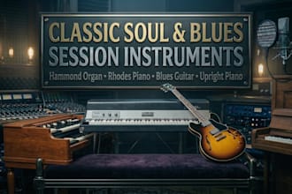 record hammond organ, rhodes piano, blues guitar, or piano for your track