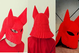 custom, 3d printed, wearable cosplay, model, 3d masks, helmets, anime mask