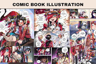 draw and color comic book storyboard art graphic novel as your comic book artist