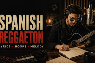 write and sing spanish songs, lyrics and catchy hooks, with professional vocals