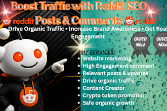 do organic traffic for ecommerce ai saas crypto with reddit seo post and comment
