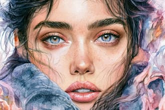 watercolor portrait painting, photo to watercolor portrait