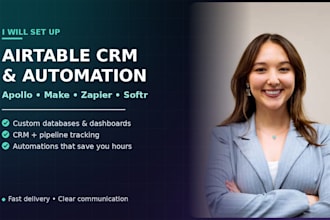 set up airtable, apollo, make, and zapier crm automation
