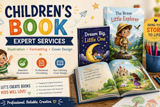 illustrate format and design a professional children book for KDP
