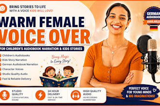 narrate children audiobook record warm female voice german audiobook voiceover