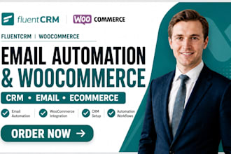set up fluentcrm email automation with woocommerce integration