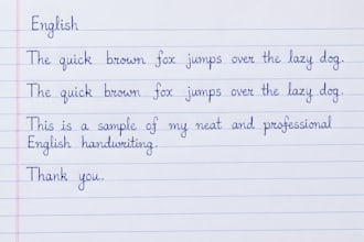 write english text in neat handwriting
