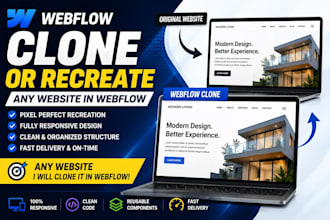 clone, duplicate or recreate any website in webflow