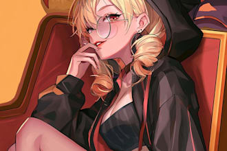 draw your character in cartoonish or marvel or anime style