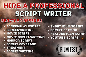 write engaging horror film script short film script for screenplay screenwriting
