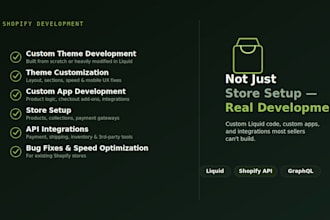 develop a custom shopify theme or shopify app