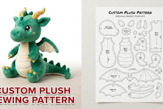 design custom plush sewing patterns for stuffed animals manufacture ready