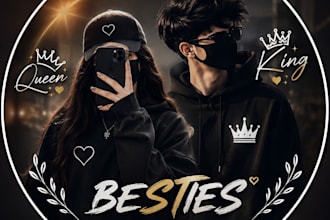 design a stylish custom profile picture and name dp