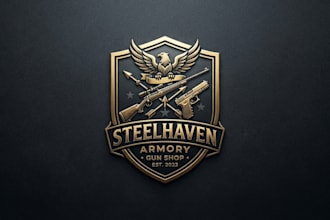 design a professional gun shop logo for your business