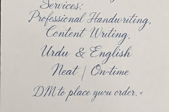write beautiful handwritten notes in english and urdu