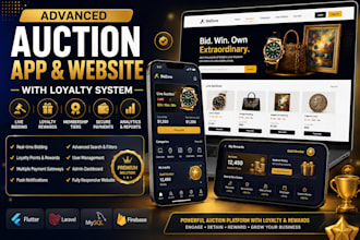 build an advance auction app and website with loyalty system