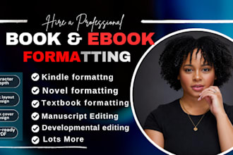do novel formatting, book editing, amazon kindle formatting, paperback, textbook