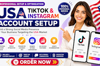 create USA tiktok account, USA instagram account, tiktok USA instagram account