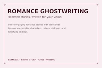 ghostwrite your romance short story