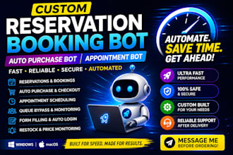 develop an automated booking, purchasing  and appointment bot