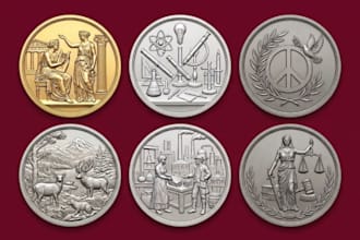 sculpt printable 3d coin model, bas relief medallion challenge coin cnc printing