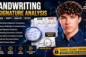 provide forensic report on handwriting, document analysis, signature analysis