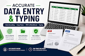 do accurate data entry, encoding, copy paste, and typing