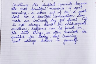write your text in neat and clean handwriting