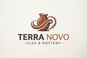 design a creative clay and pottery logo for your brand