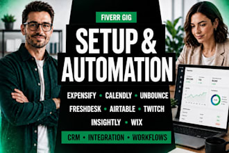 setup expensify calendly twitch medium unbounce freshdesk airtable insightly wix