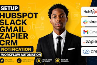 setup hubspot slack gmail zapier crm notification workflow automation