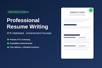 write an ats optimized resume for tech and IT professionals