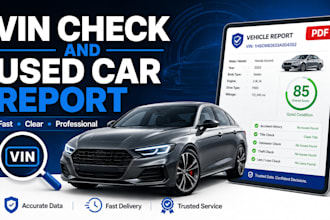 provide a professional vin check and used car research report