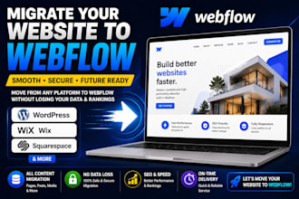 migrate wordpress, wix or squarespace website to webflow
